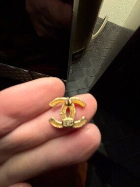 CHANEL Gold CC Logo Crystal Stud Earrings